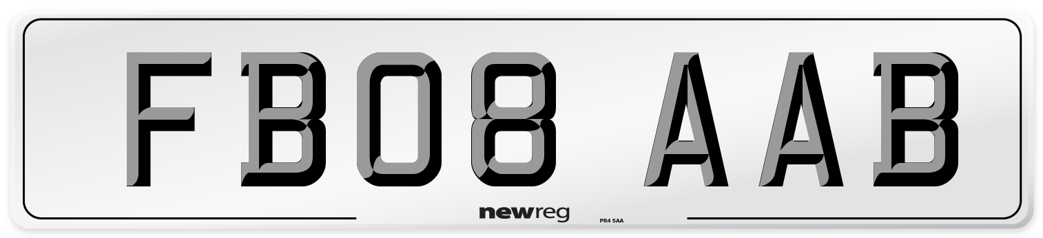 FB08 AAB Number Plate from New Reg